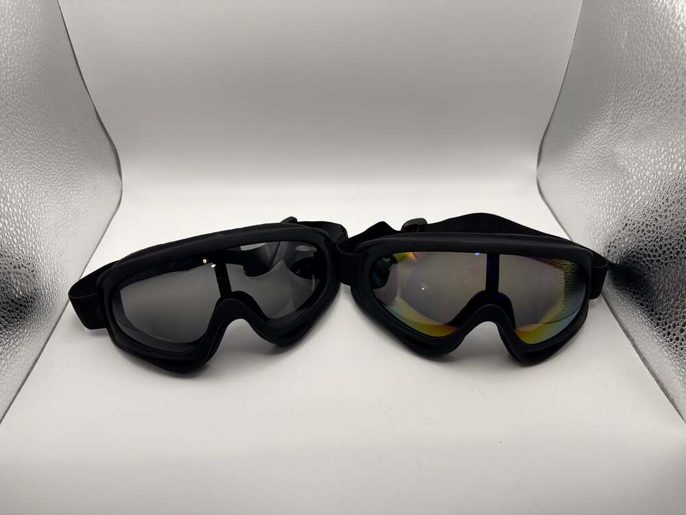 2 Pack Tactical Goggles - Black Frame with Smoke and Mirrored Lenses